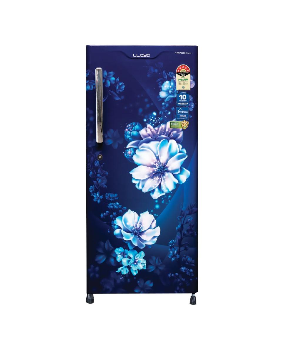 LLOYD 188 Litres 3 Star Direct Cool Single Door Refrigerator with Antibacterial Gasket (GLDC203SCBT2LC, Cherry Blossom Blue)