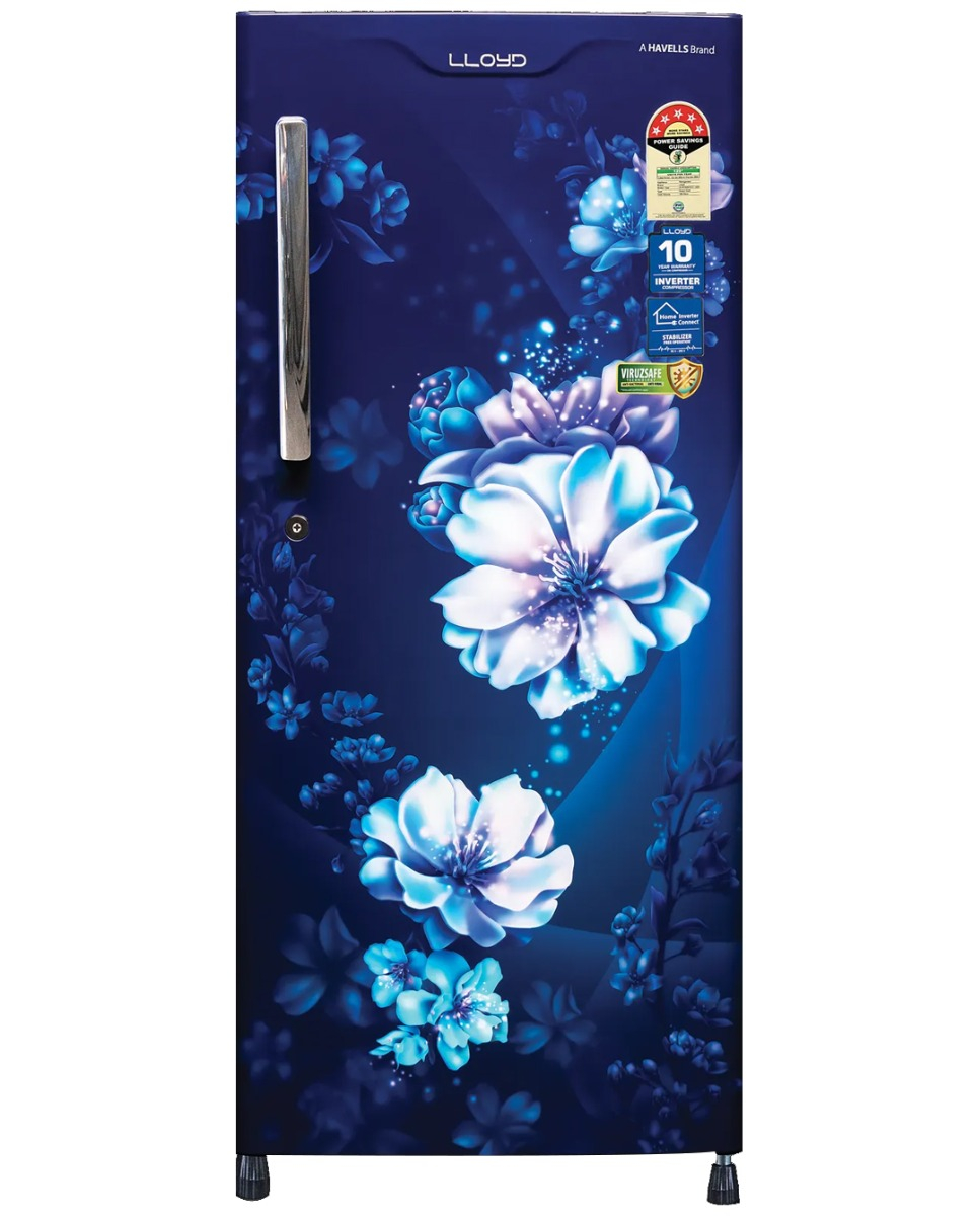 LLOYD 188 Litres 3 Star Direct Cool Single Door Refrigerator with Antibacterial Gasket (GLDC203SCBT2LC, Cherry Blossom Blue)