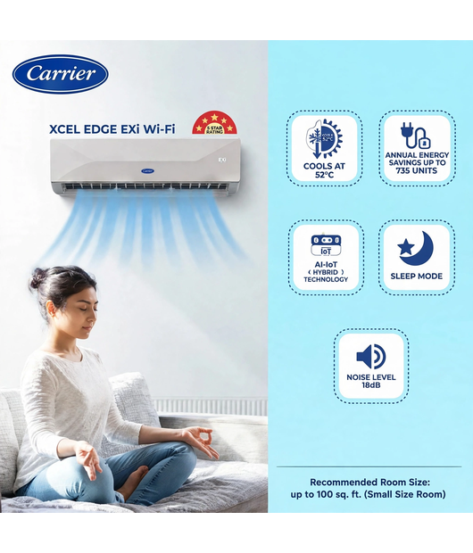 A/C CARRIER 12K XCELL EDGE EXI CAI12CE5R34W0 1.0T 5S INV