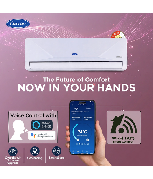 CARRIER AIRCONDITIONER 12KXCEED EDGEGXI W.ALH H.JET CAI12XD3R36W0 1T3SINV(2026 MODEL)