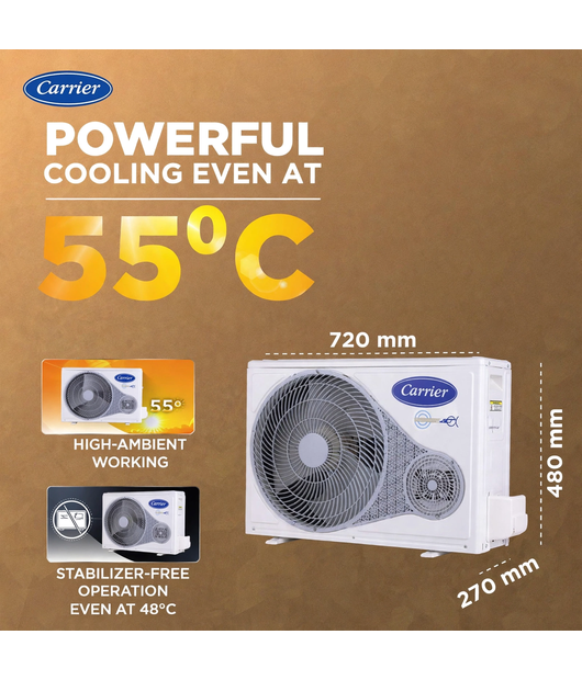 CARRIER AIRCONDITIONER 12K INDUS GXI ALPHA HYBRIDJET CAI12IN3R36F0 1.0T 3S INV